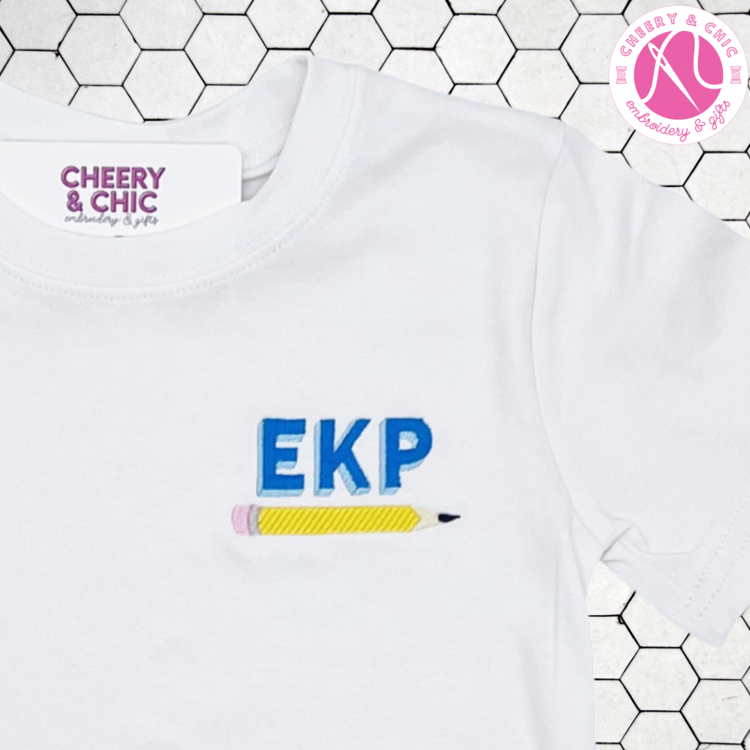 Pencil Left Chest Monogrammed Shirt | Back to School