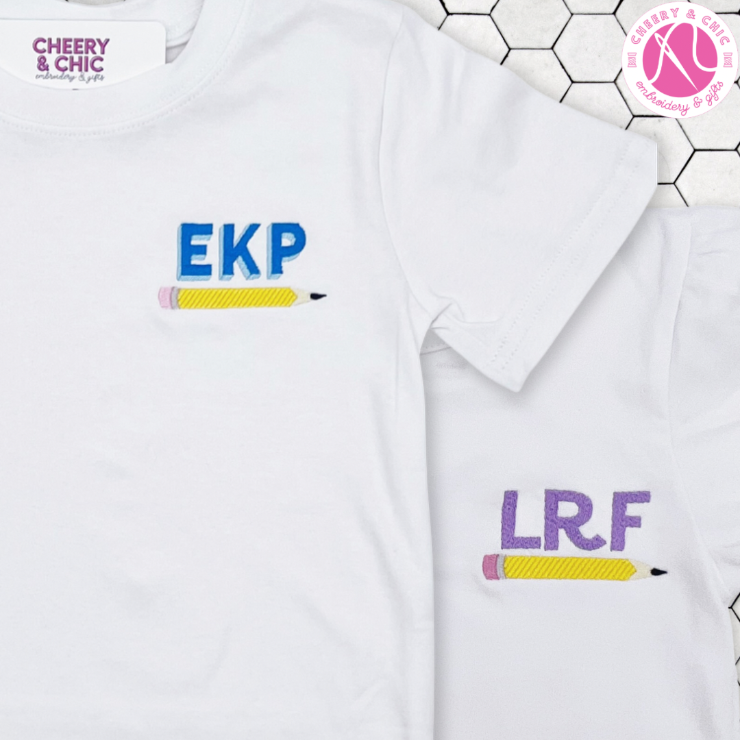 Pencil Left Chest Monogrammed Shirt | Back to School