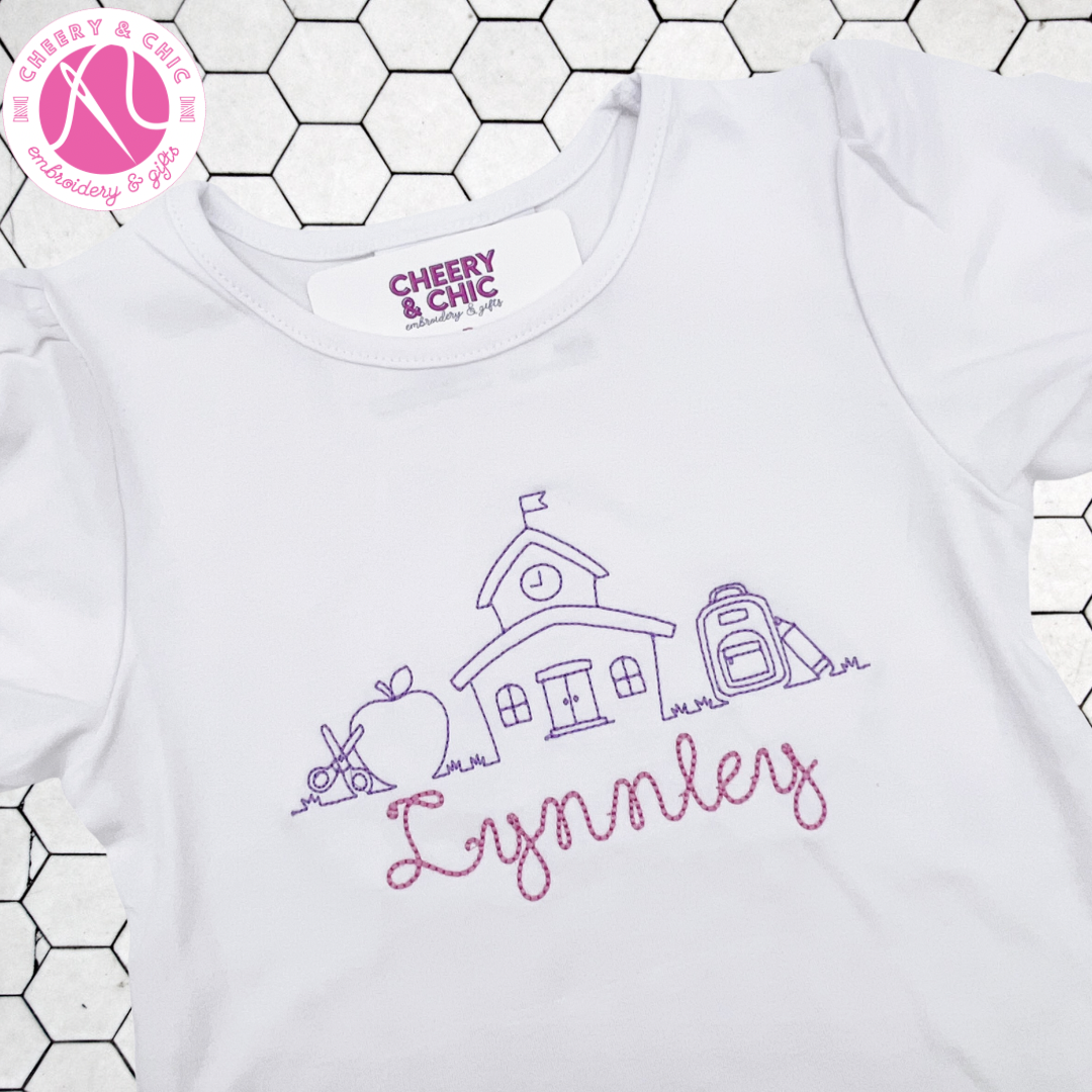 School on the Horizon Monogrammed Shirt | Back to School