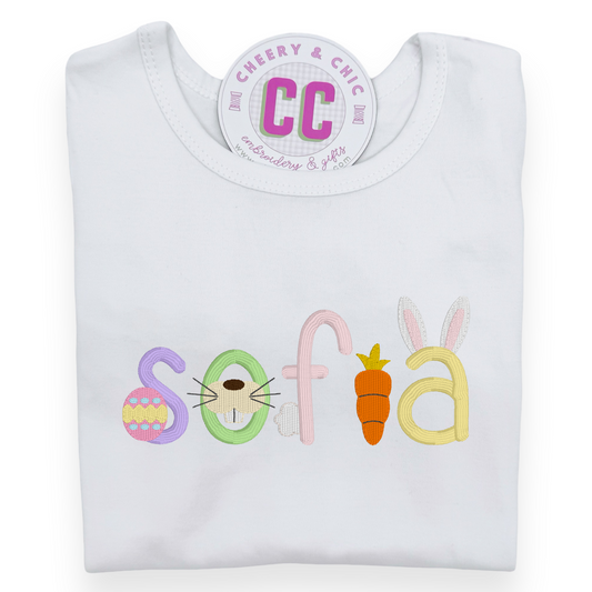 Easter Font Girls' Monogrammed Shirt