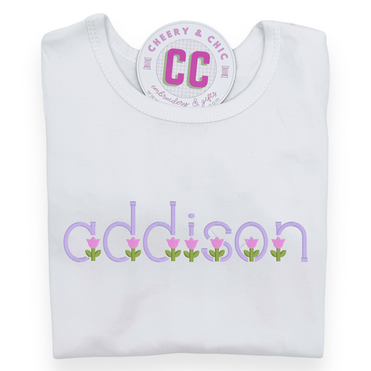 Tulip Blooms Personalized Name Shirt