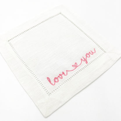 Love You Cocktail Napkins | Valentine's Day Party Decor