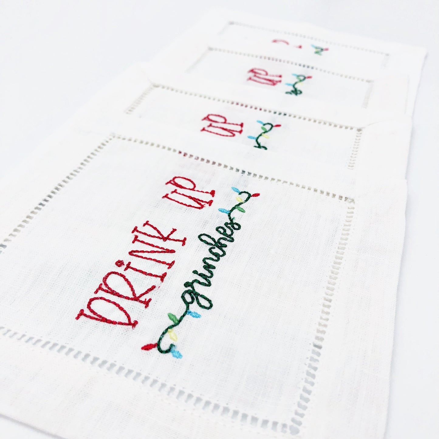 Drink Up Grinches Linen Cocktail Napkins